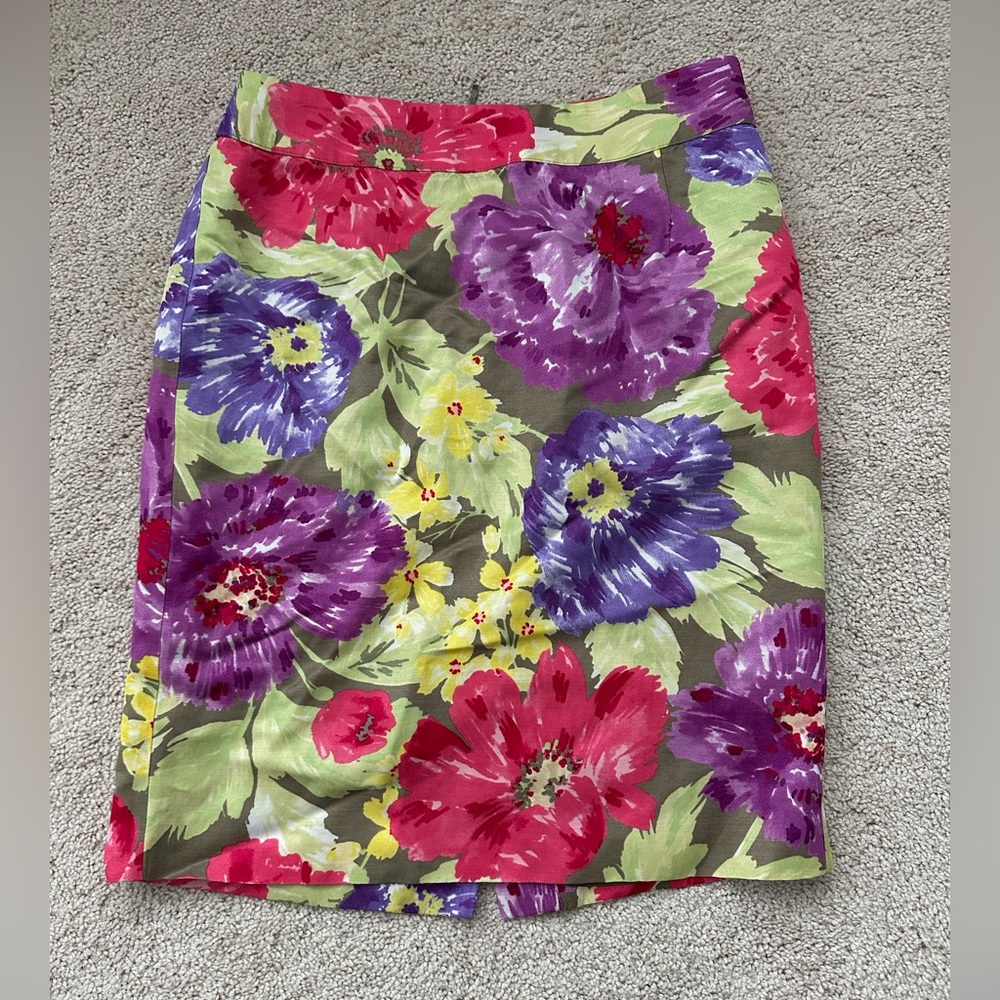 Banana Republic Multicolor Floral Pencil Skirt